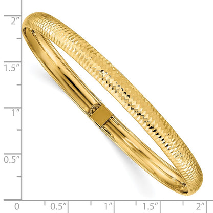 10k 6.15mm Textured Flexible Bangle Bracelet