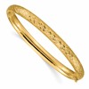 10k 4/16 Diamond-cut Fancy 6.5mm Hinged Bangle Bracelet