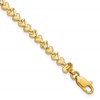 10k Diamond-cut Heart 7 inch Bracelet