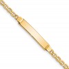 10k Polished Semi-Solid Chain/Solid Plate Anchor Link 25x5mm Plate 7 inch ID Bracelet