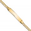 10k Polished Semi-Solid Chain/Solid Plate Cuban Link 25x5mm Plate 7 inch ID Bracelet