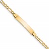 10k Polished Semi-Solid Chain/Solid Plate Figaro Link 25x5mm Plate 7 inch ID Bracelet