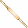 10k Polished Semi-Solid Chain/Solid Plate Figaro Link 33x6mm Plate 7 inch ID Bracelet