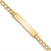 10k Polished Semi-Solid Chain/Solid Plate Curb Link 33x6mm Plate 8 inch ID Bracelet