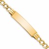 10k Polished Semi-Solid Chain/Solid Plate 5.9mm Curb Link 37x10mm Plate 8 inch ID Bracelet