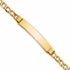 10k Polished Semi-Solid Chain/Solid Plate Cuban Link 35x7mm Plate 8 inch ID Bracelet