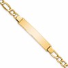 10k Polished Semi-Solid Chain/Solid Plate Figaro Link 35x7mm Plate 8 inch ID Bracelet