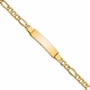 10k Polished Semi-Solid Chain/Solid Plate Figaro Link 37x10mm Plate 8 inch ID Bracelet