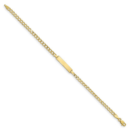 10k Polished Semi-Solid Chain/Solid Plate Cuban Link 20x4mm Plate 8 inch ID Bracelet