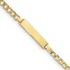10k Polished Semi-Solid Chain/Solid Plate Cuban Link 20x4mm Plate 8 inch ID Bracelet