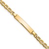10k Polished Semi-Solid Chain/Solid Plate Anchor Link 23x4mm Plate 7 inch ID Bracelet
