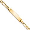 10k Polished Semi-Solid Chain/Solid Plate Figaro Link 23x4mm Plate 7 inch ID Bracelet