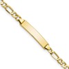 10k Polished Semi-Solid Chain/Solid Plate Figaro Link 23x4mm Plate 8 inch ID Bracelet