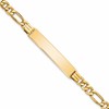 10k Polished Semi-Solid Chain/Solid Plate Figaro Link 39x8mm Plate 7 inch ID Bracelet