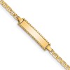 10k Polished Solid Chain/Solid Plate Anchor Link 18.5x5mm Plate 6 inch Baby/Child ID Bracelet