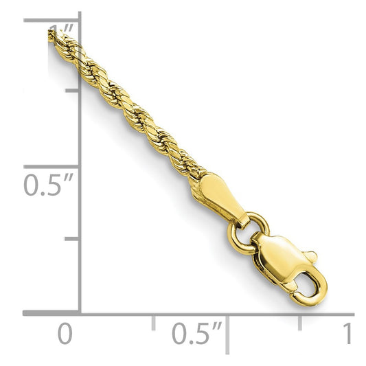 10k 2.0mm Semi-solid D/C Rope Chain