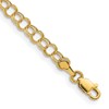 10k 4mm Hollow Double Link 7 inch Charm Bracelet