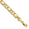 10k 7mm Solid Double Link with Hearts 7 inch Charm Bracelet