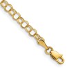 10k 4mm Solid Diamond-cut Double Link 8 inch Charm Bracelet