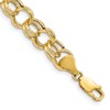 10k 8.5mm Hollow Double Link 8 inch Charm Bracelet