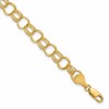 10k 7mm Solid Triple Link 8 inch Charm Bracelet