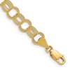 10k 6mm Solid Textured Triple Link 7 inch Charm Bracelet