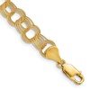 10k 7mm Solid Textured Triple Link 7 inch Charm Bracelet