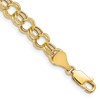 10k 6mm Hollow Double Link 7 inch Charm Bracelet