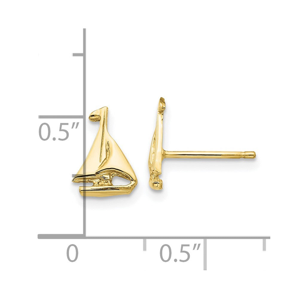 10k Sailboat Post Earrings