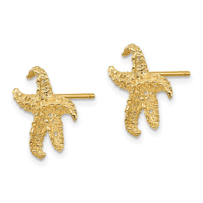 10k Textured Starfish Post Earrings