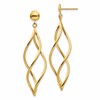 10k Curved Twisted Tube Dangle Post Earrings
