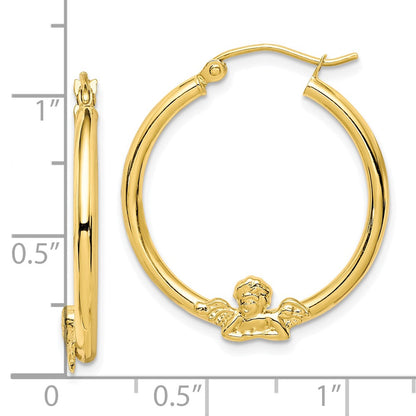 10k Angel Hoop Earrings