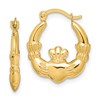 10K Claddagh Hollow Hoop Earrings