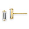 10K Polished Baguette CZ Stud Earrings