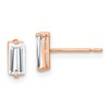 10K Rose Gold Polished Baguette CZ Stud Earrings