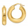 10ky Polished & Diamond-cut 6mm Hollow Round Hoop Earrings