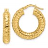10ky Polished 5mm Hollow Spiral Round Hoop Earrings