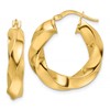 10ky Polished 5.25mm Hollow Twisted Round Hoop Earrings