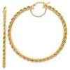 10k Polished and D/C Rope 2.95mm Hoop Earrings