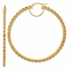10k Polished and D/C Rope 2.95mm Hoop Earrings