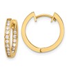 10K Polished 2.2mm CZ Hinged In/Out Hoop Earrings