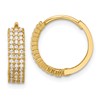 10K Polished 4mm CZ Round Hinged Hoop Earrings