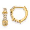 10K Polished CZ Round Hinged Hoop Earrings