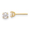 10K Polished 4mm Round CZ Stud Post Earrings