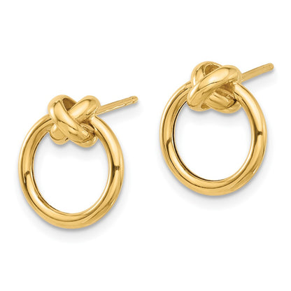 10K Polished Circle and X Post Earrings