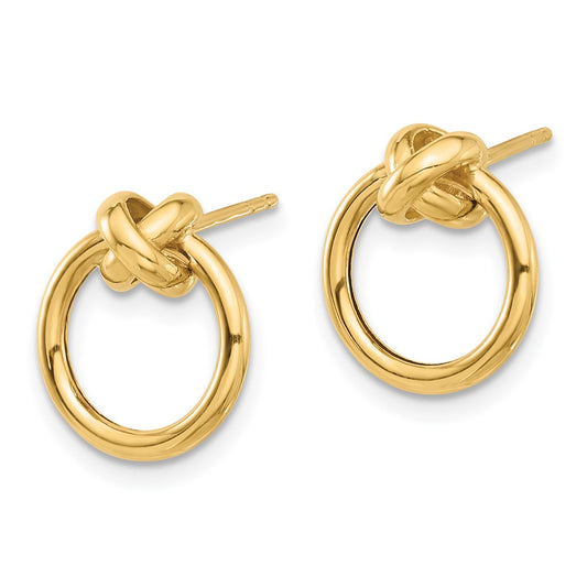 10K Polished Circle and X Post Earrings