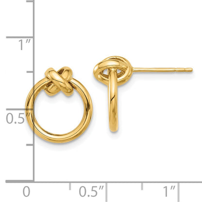 10K Polished Circle and X Post Earrings