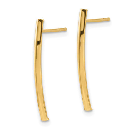 10K Polished Curved Bar Post Earrings