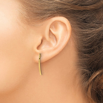 10K Polished Curved Bar Post Earrings