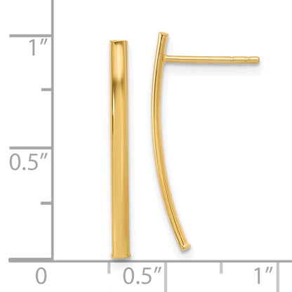 10K Polished Curved Bar Post Earrings